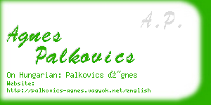 agnes palkovics business card